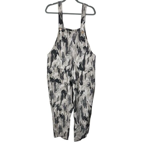 Vintage L’AVIE Made In Italy Stretch Camo Jumpsuit Overalls Rare! L XL - Picture 1 of 10